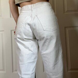 Gap High-Rise White 90s Eyelet Jeans